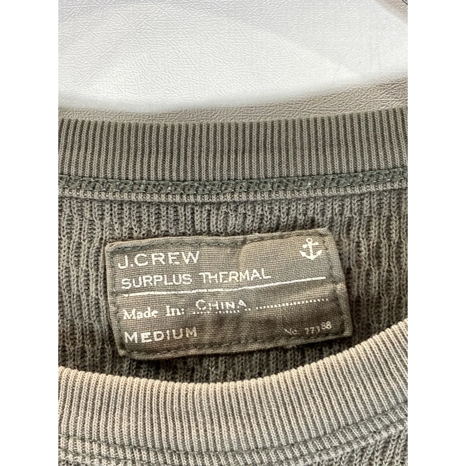 J.CREW Men's Gary Crewneck Surplus Thermal Cotton Long Sleeve Shirt SZ M