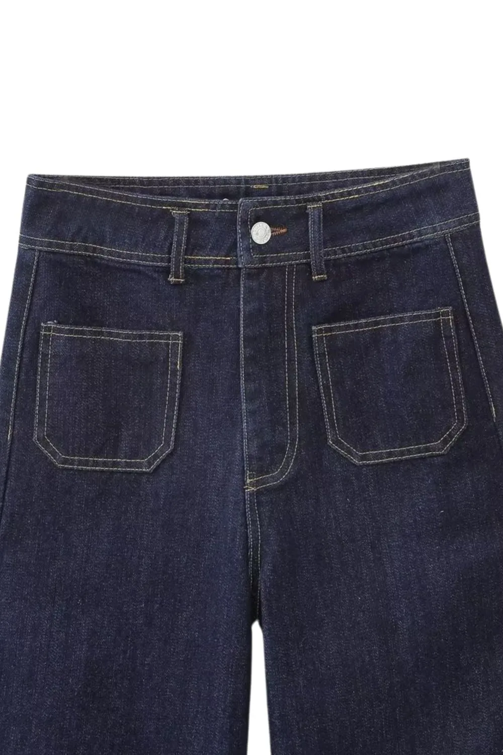 'Khanna' Nautical Pocket High Waist Straight Jeans