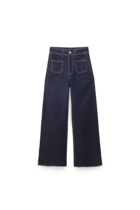 'Khanna' Nautical Pocket High Waist Straight Jeans
