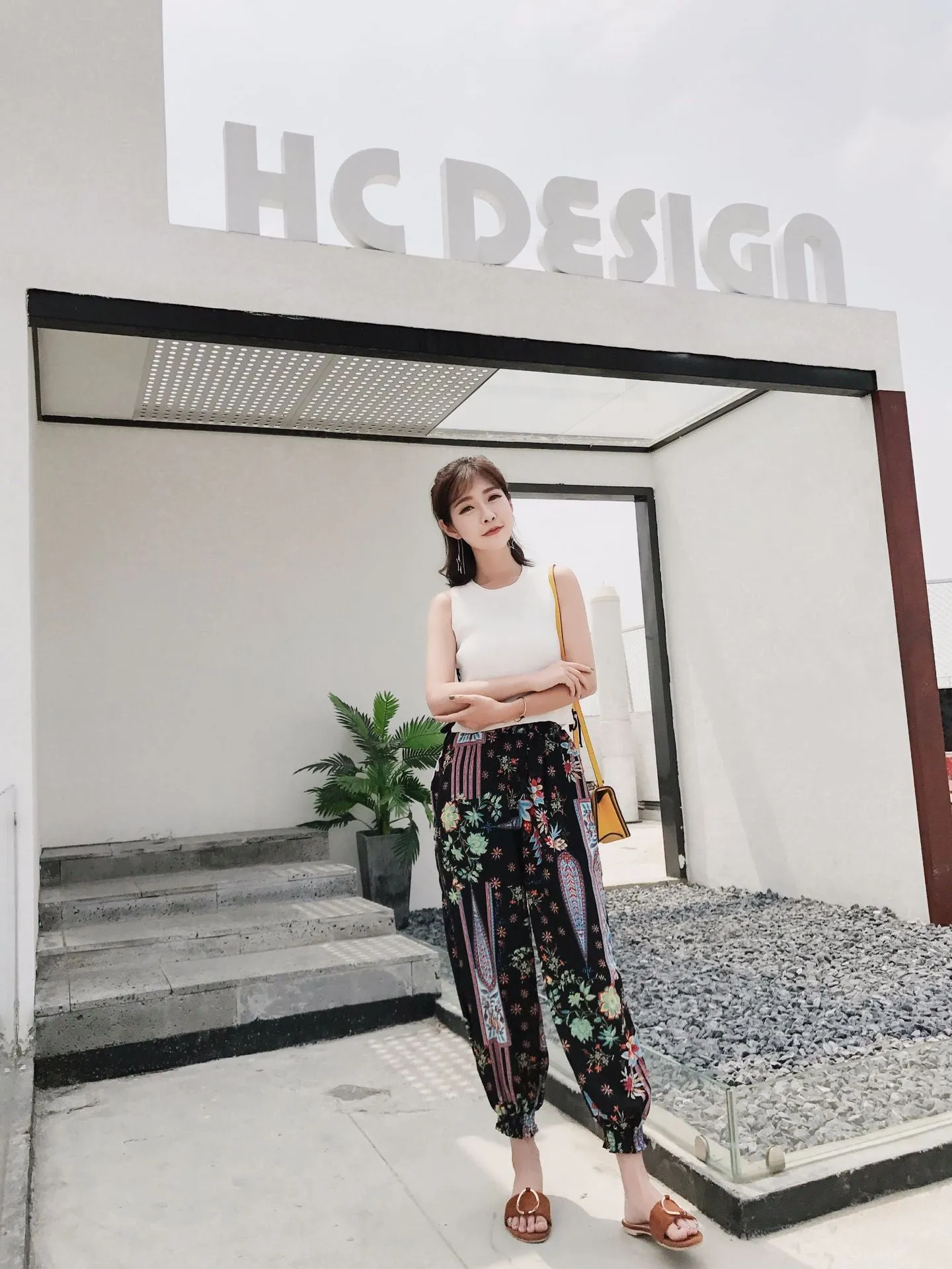 Korean Chiffon Casual Pants Women Loose Feminine High Waist Ankle-Length Lantern Pants