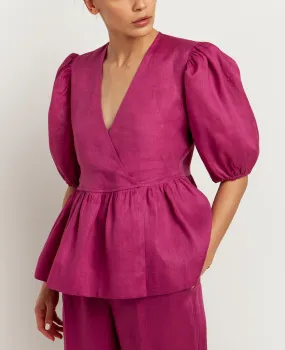LINEN BLOUSE "ELINA" MAGENTA