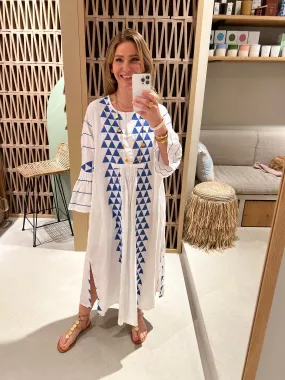 LINEN KAFTAN DRESS "TRIGONO"