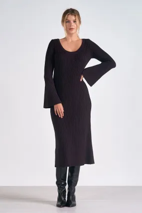 LONG SLEEVE SCOOP NECK DRESS