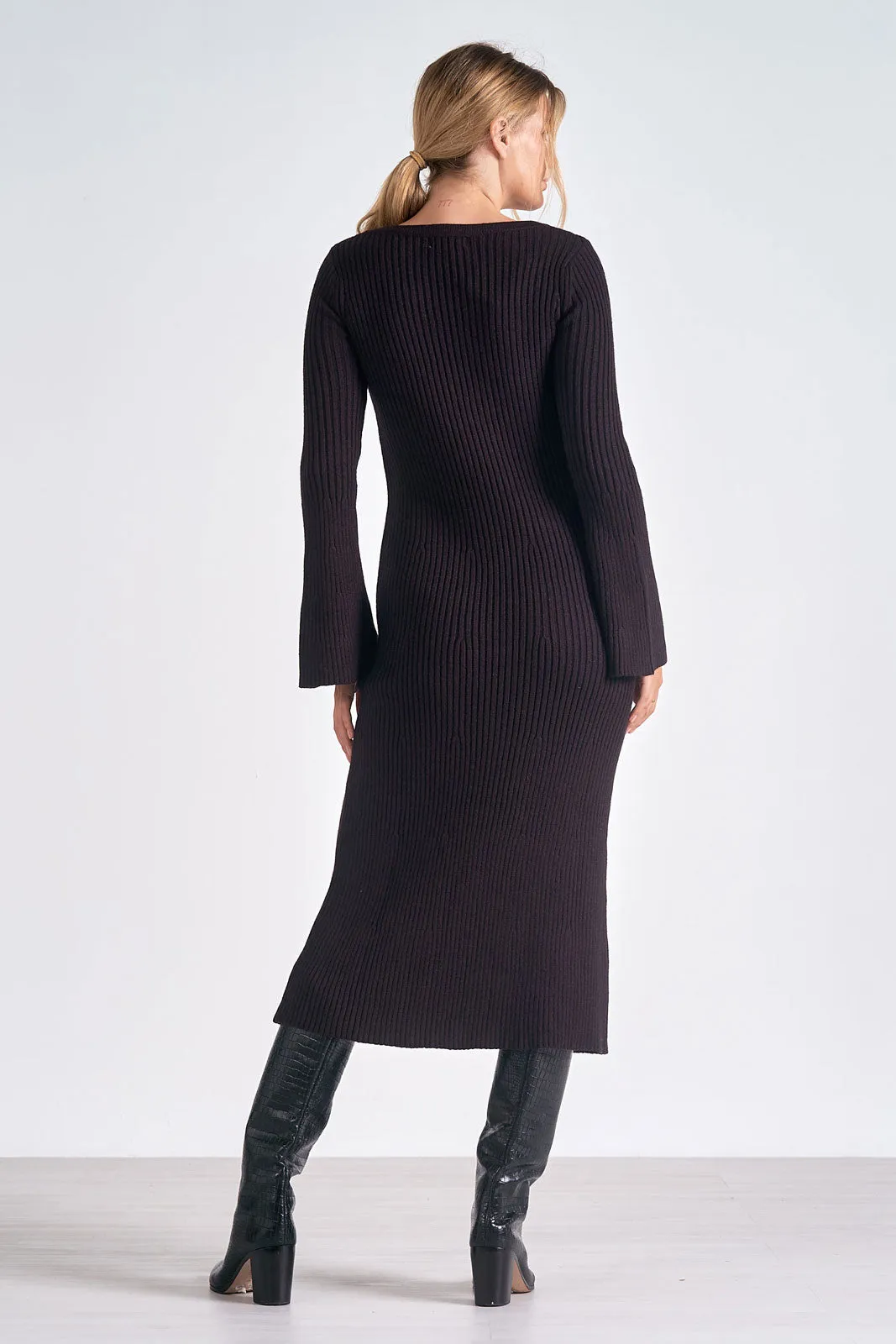 LONG SLEEVE SCOOP NECK DRESS