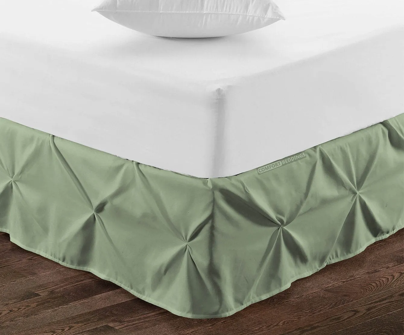 Luxury Moss Pinch Bed Skirt