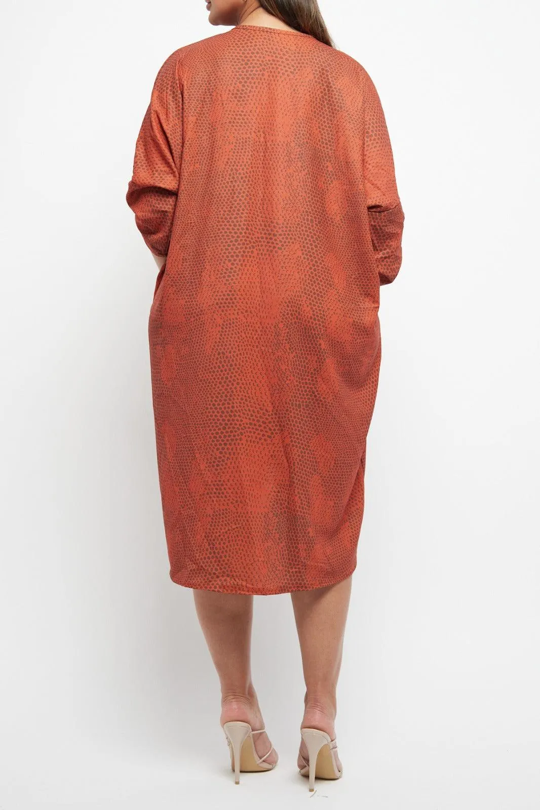 Made In Italy Twist Front Snake Print Dress