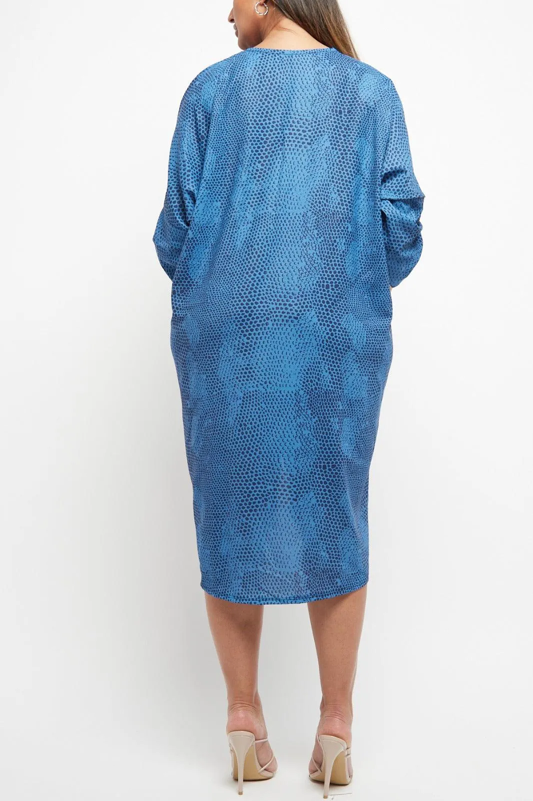 Made In Italy Twist Front Snake Print Dress