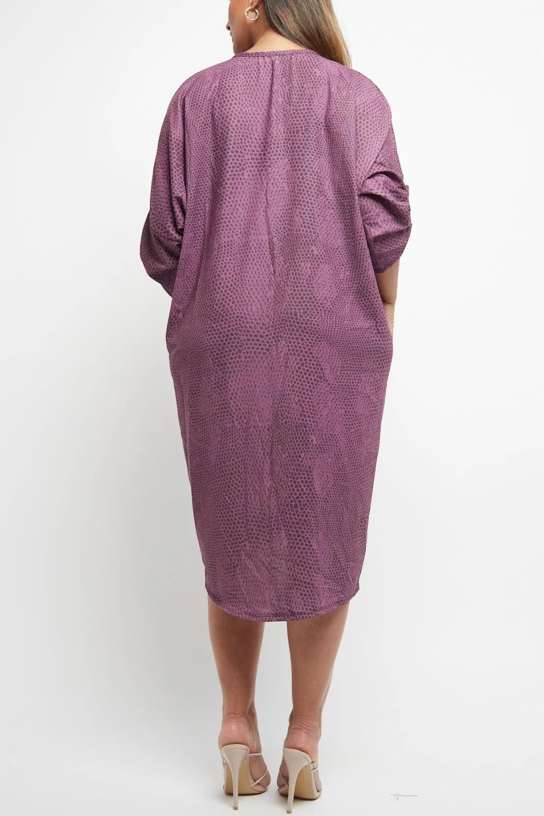Made In Italy Twist Front Snake Print Dress