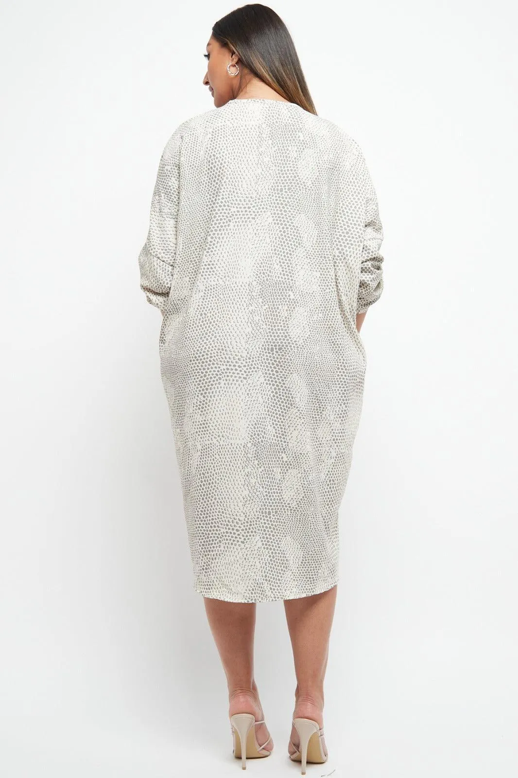 Made In Italy Twist Front Snake Print Dress