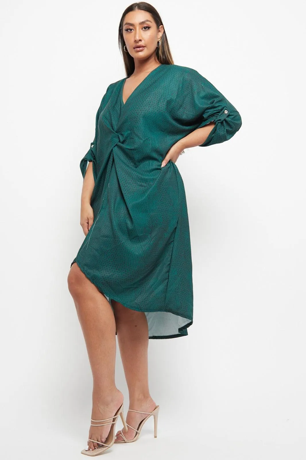 Made In Italy Twist Front Snake Print Dress