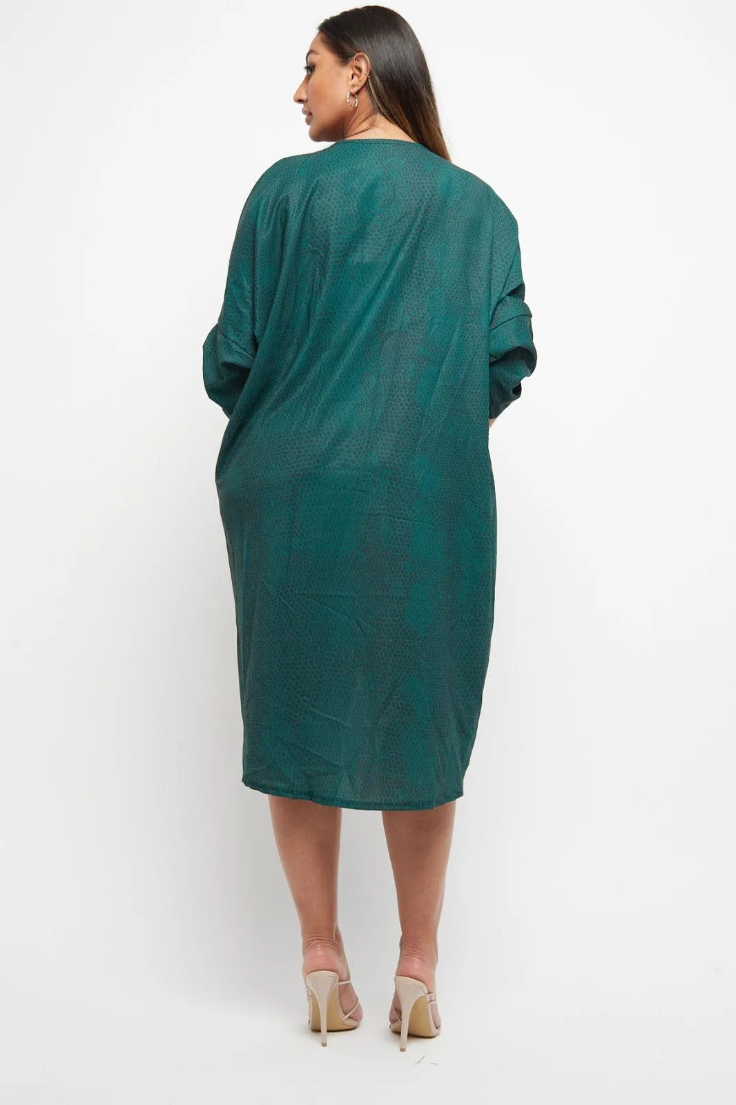 Made In Italy Twist Front Snake Print Dress