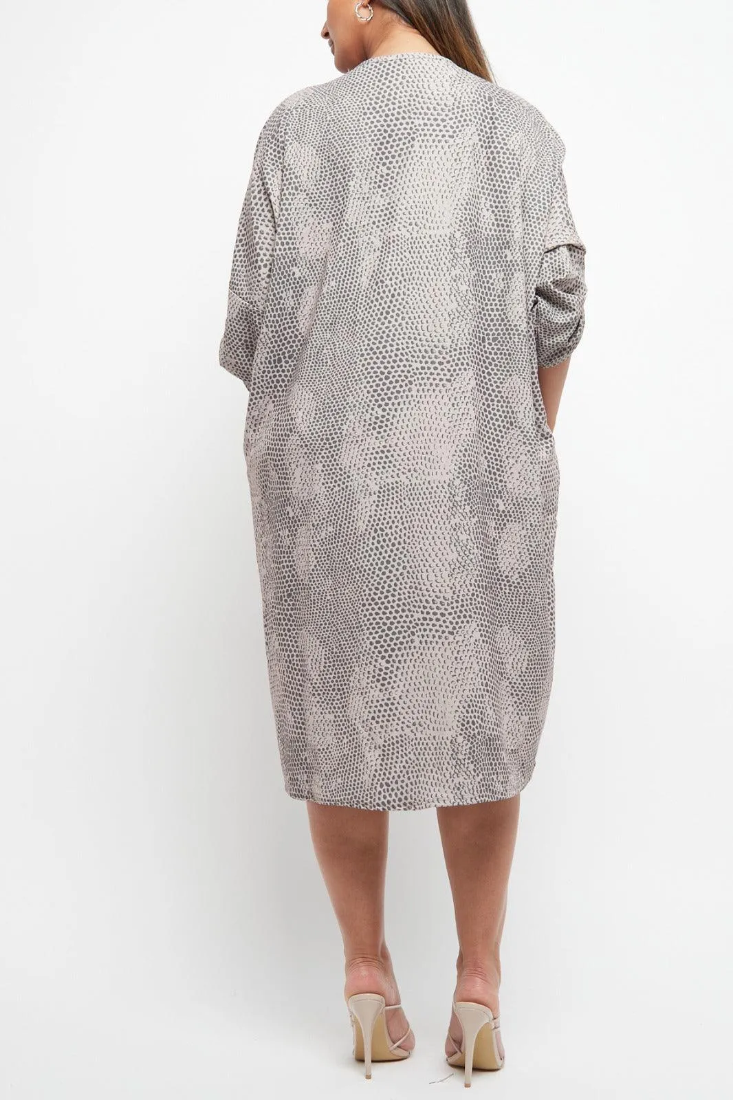 Made In Italy Twist Front Snake Print Dress