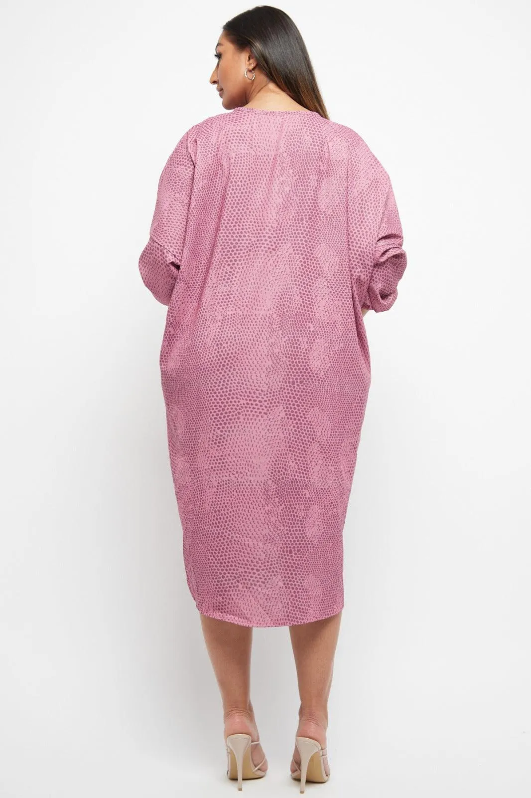 Made In Italy Twist Front Snake Print Dress