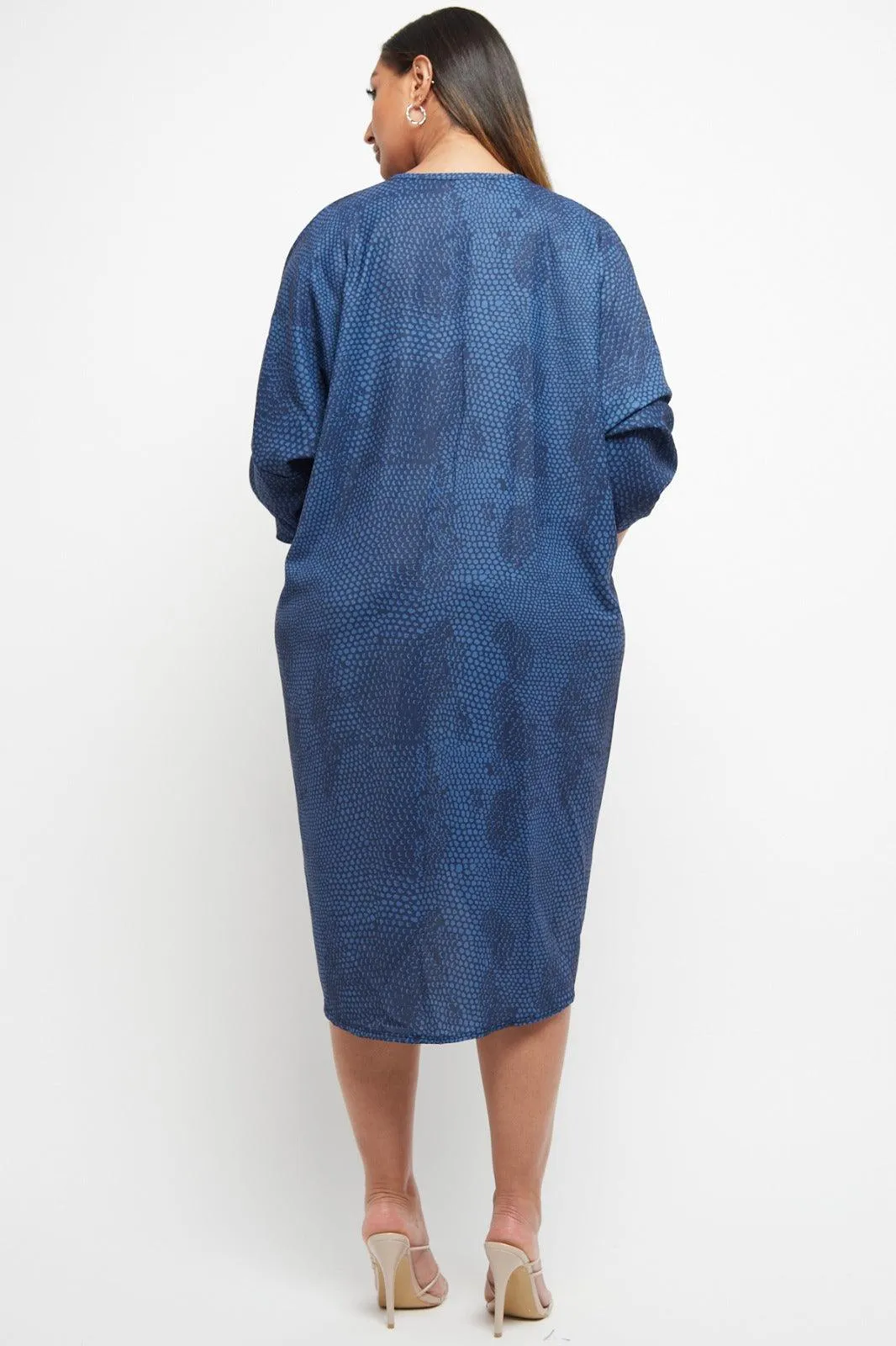 Made In Italy Twist Front Snake Print Dress