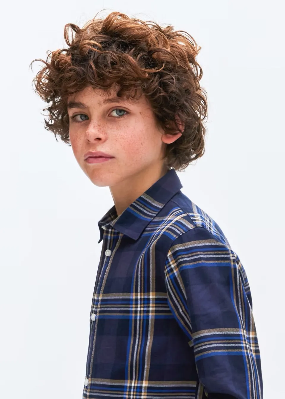 Mayoral Older Boys Check Shirt 7189 Navy