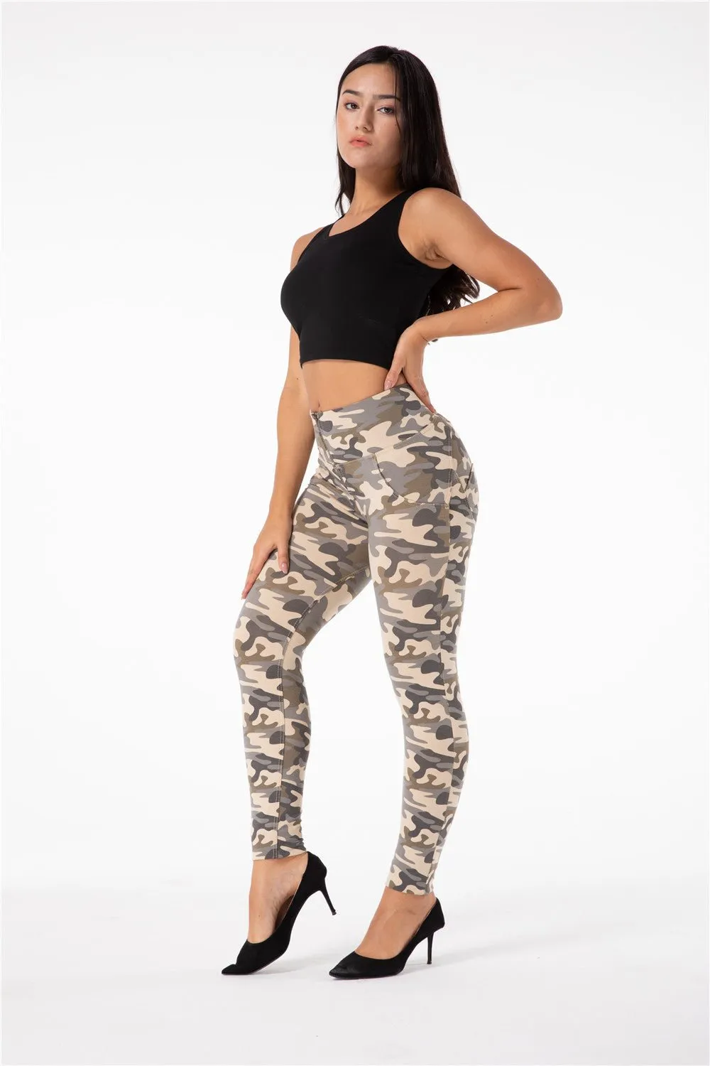 Melody Shaping Pants High Waist Sand Camo