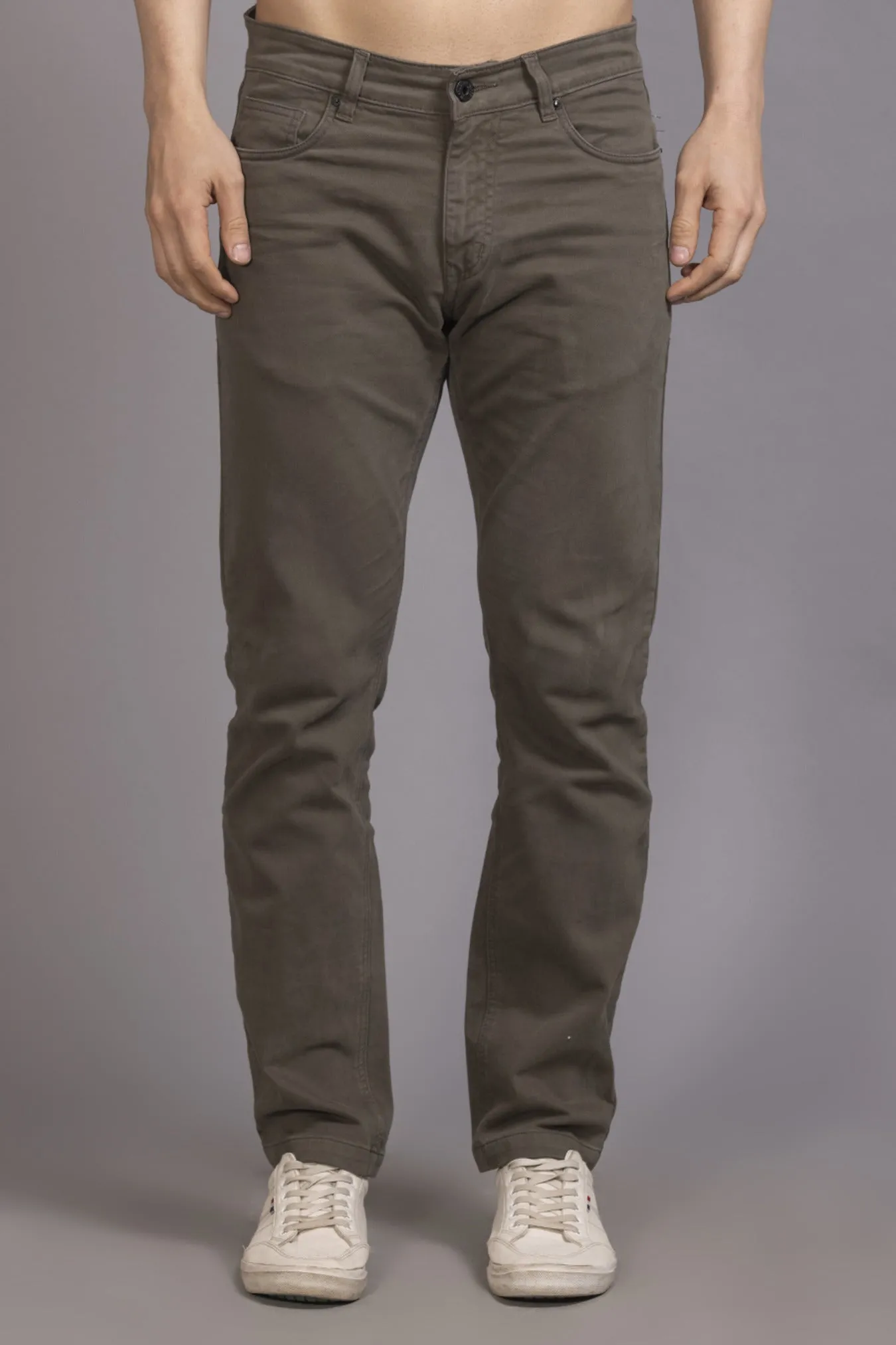 Men Colored jeans Slimfit- Brown