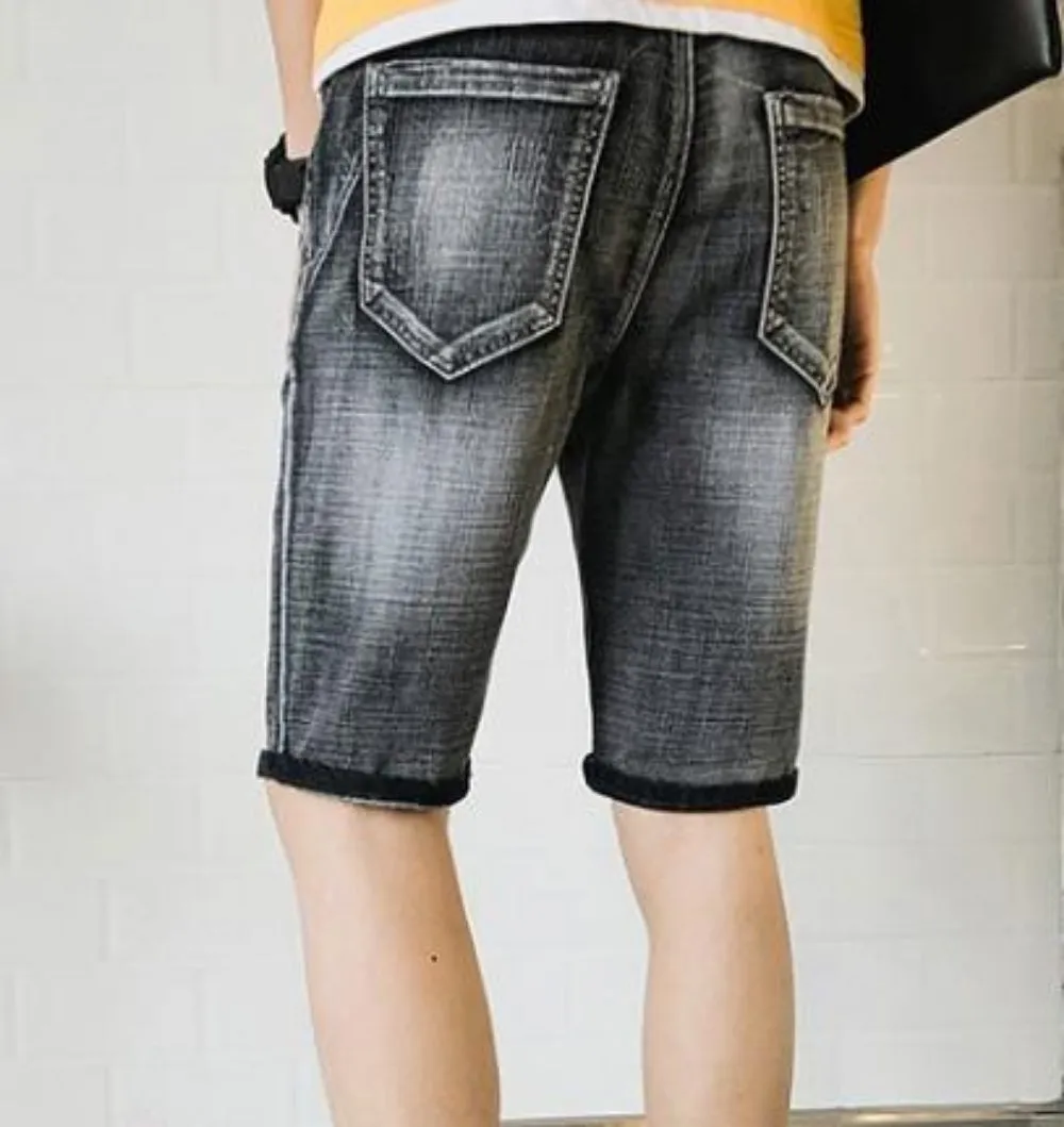 Mens Casual Knee Length Denim Shorts