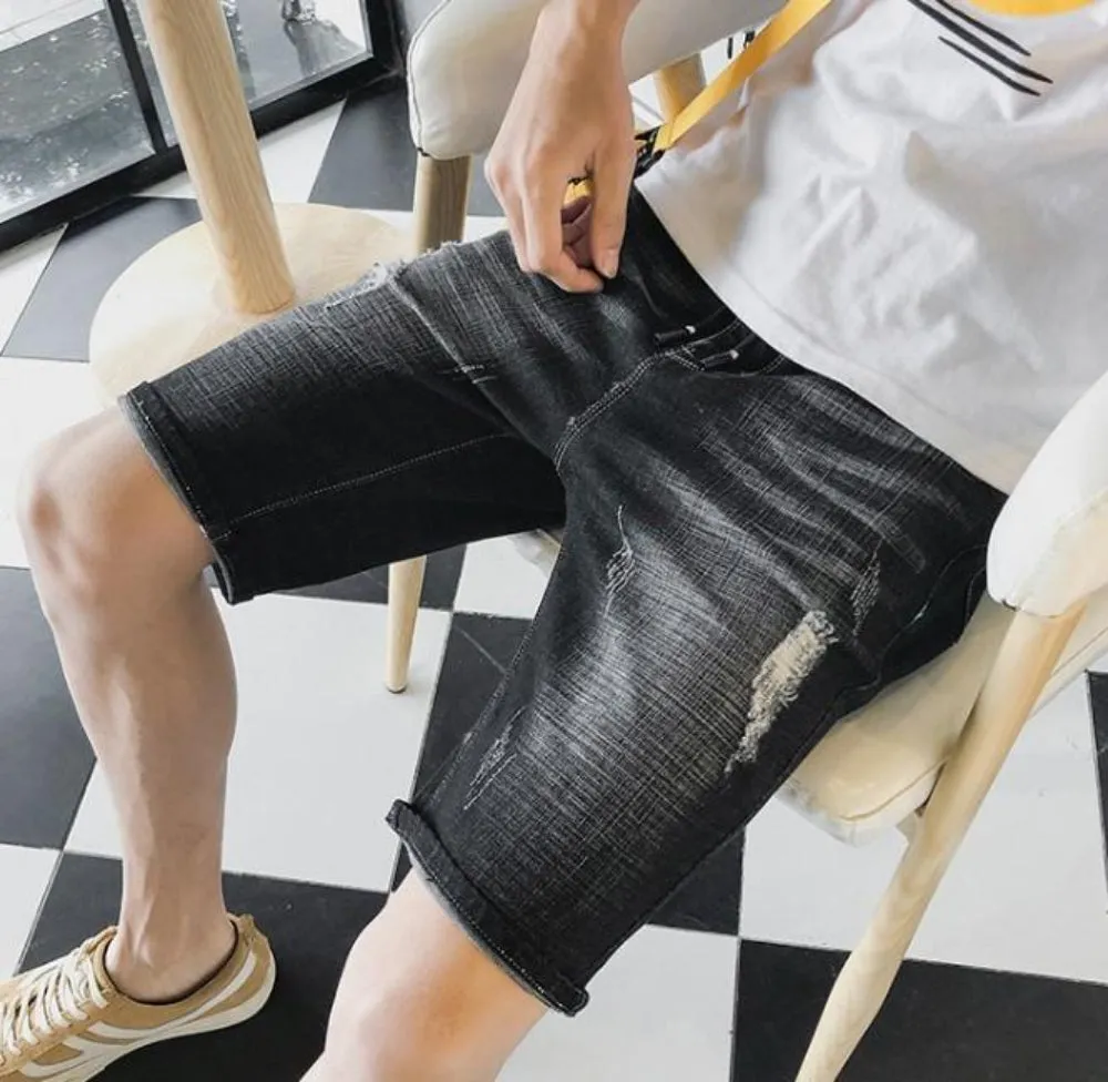 Mens Casual Knee Length Denim Shorts