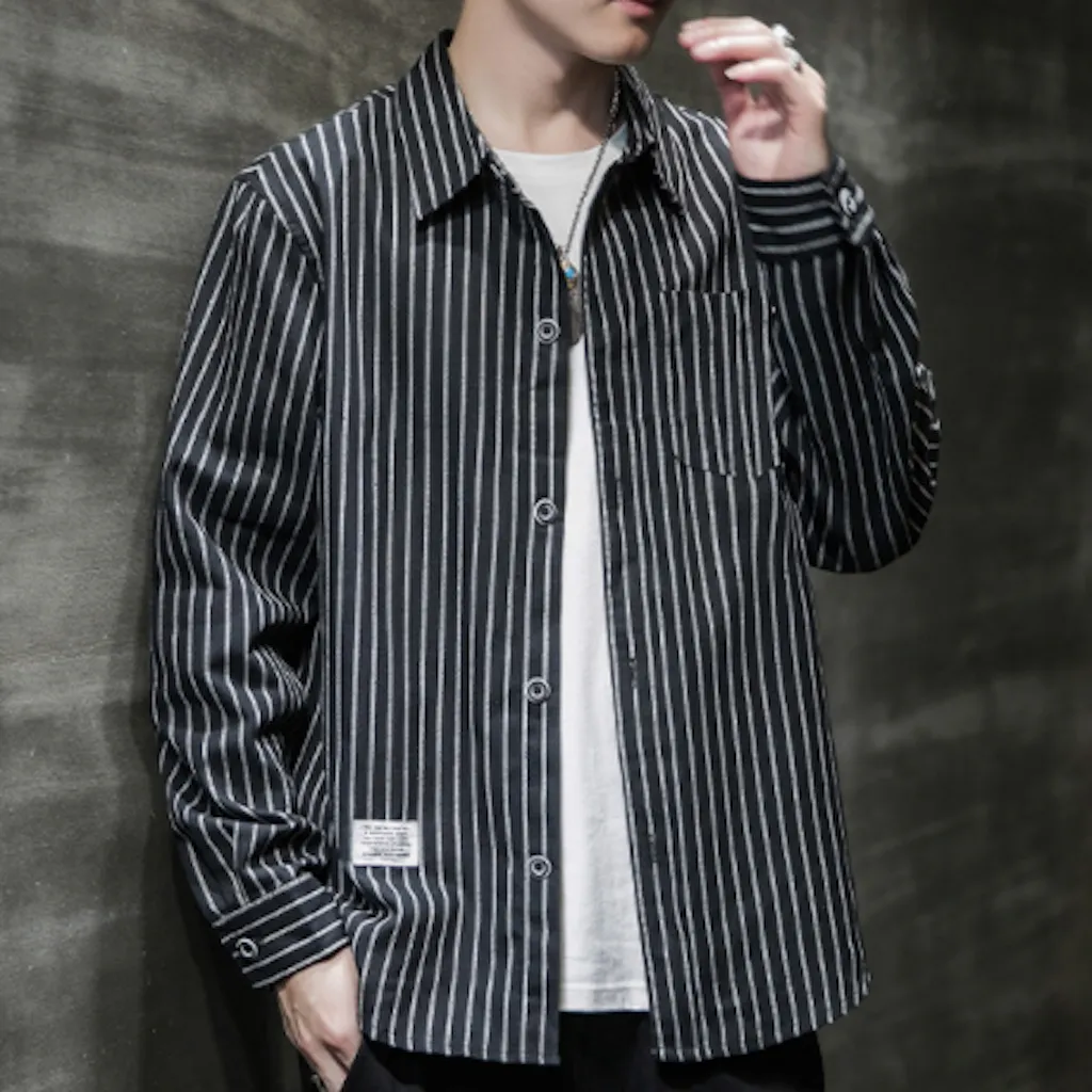 Mens Striped Linen Shirt