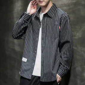 Mens Striped Linen Shirt