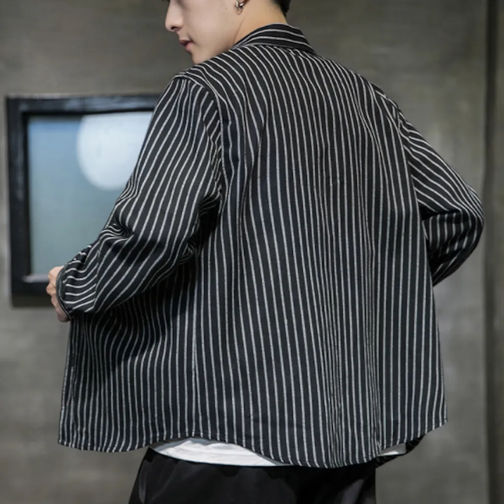 Mens Striped Linen Shirt