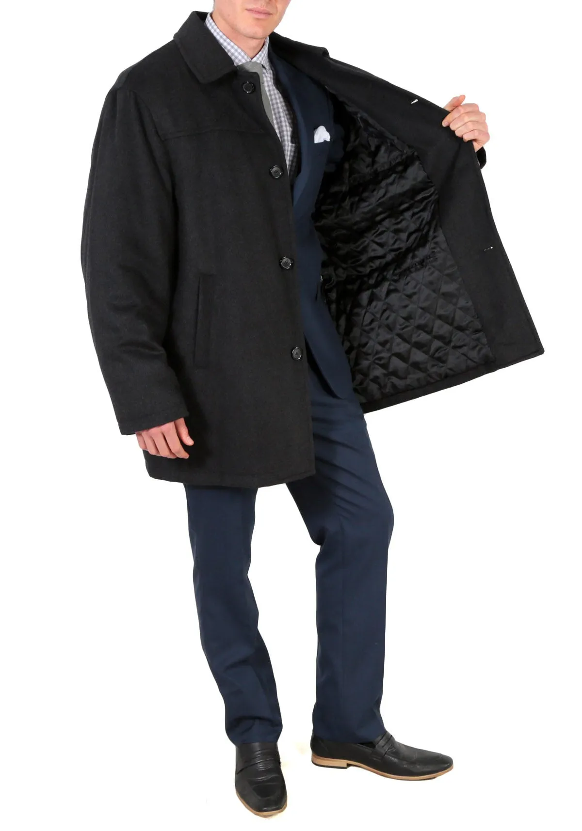 Men's Wool Charcoal Top Coat