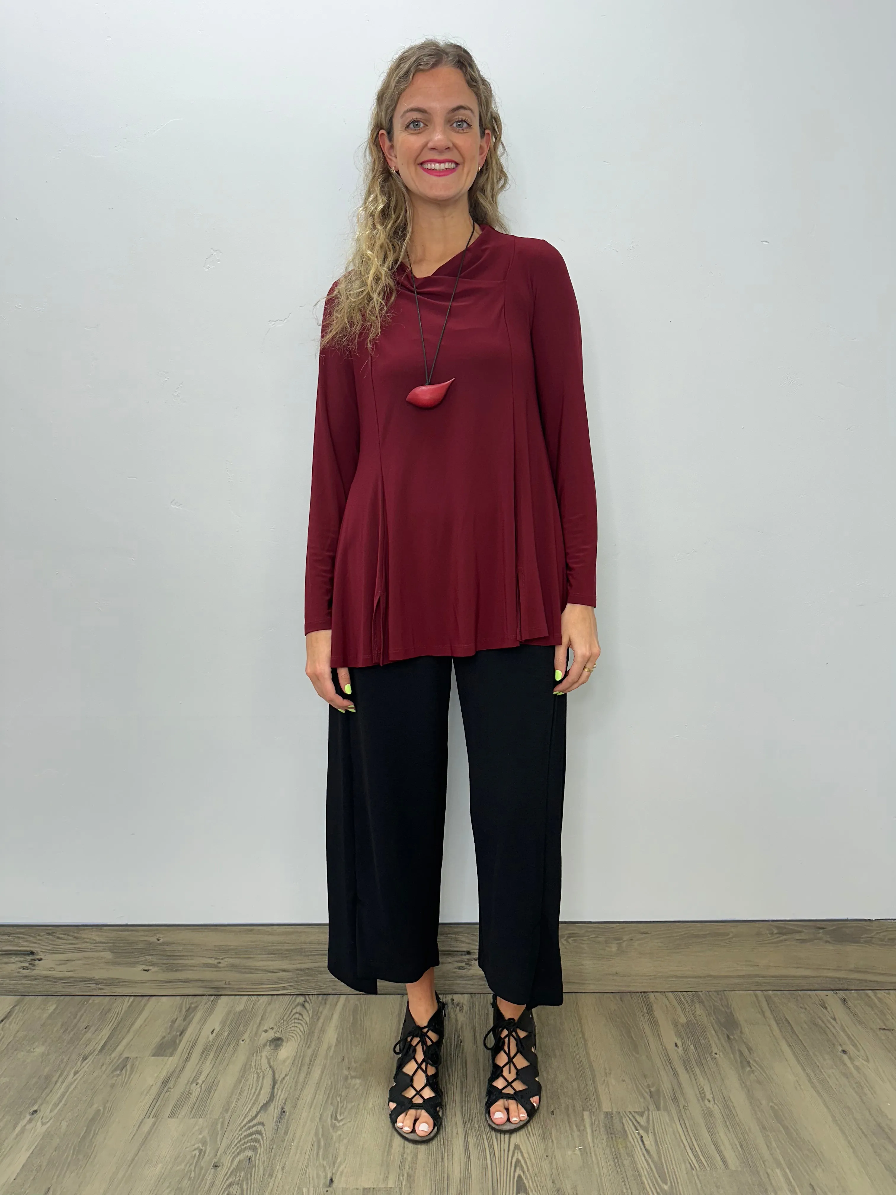 Merlot Red Asymmetrical Bette Top