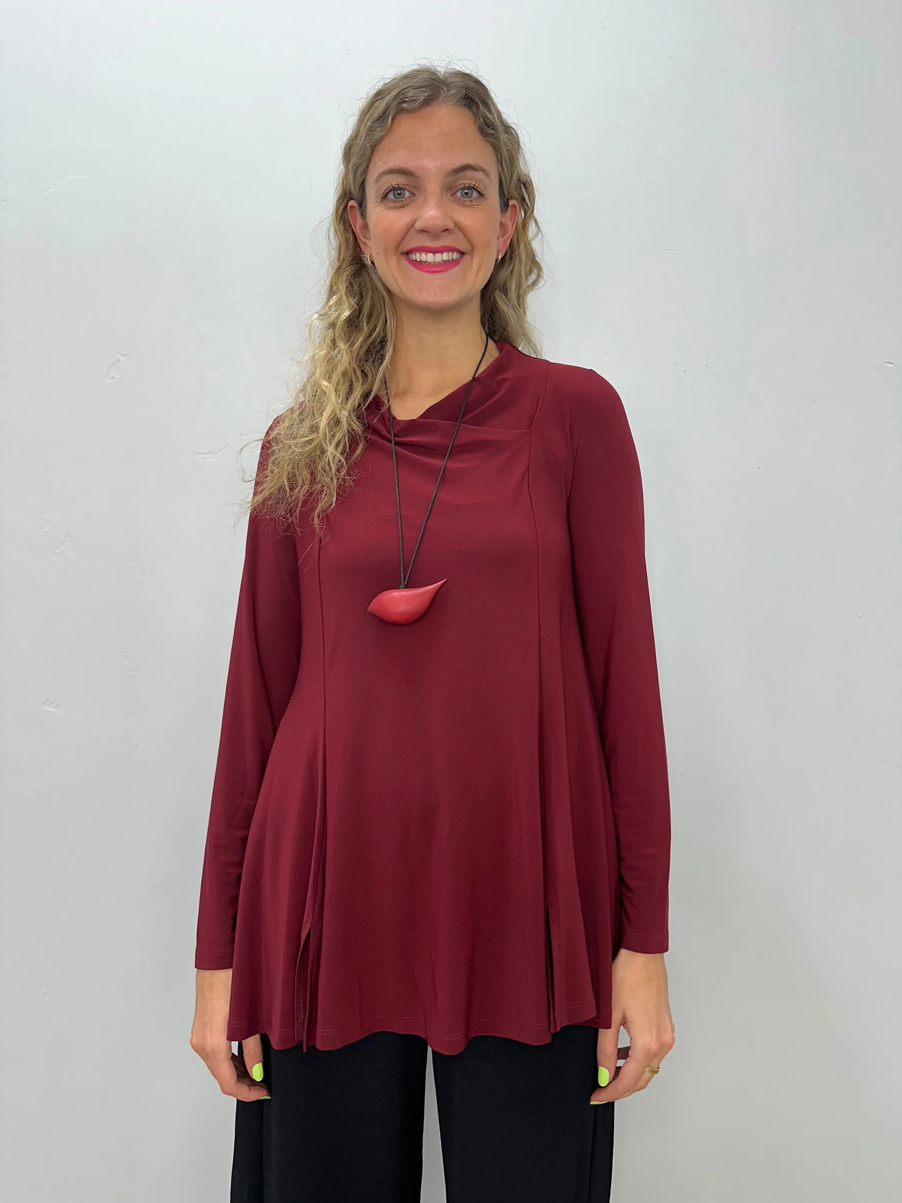 Merlot Red Asymmetrical Bette Top