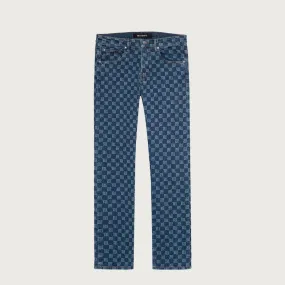 Monogram Denim Trousers Blue