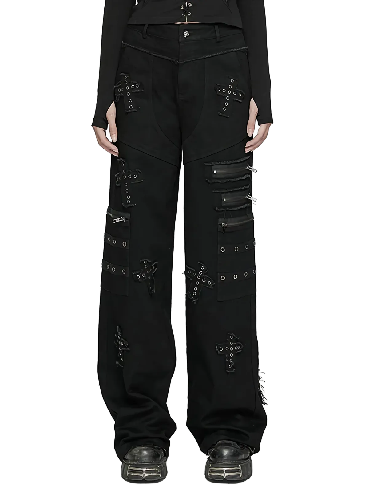 'Mori' Embroidered Tactical Cargo Pants