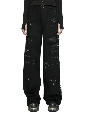 'Mori' Embroidered Tactical Cargo Pants