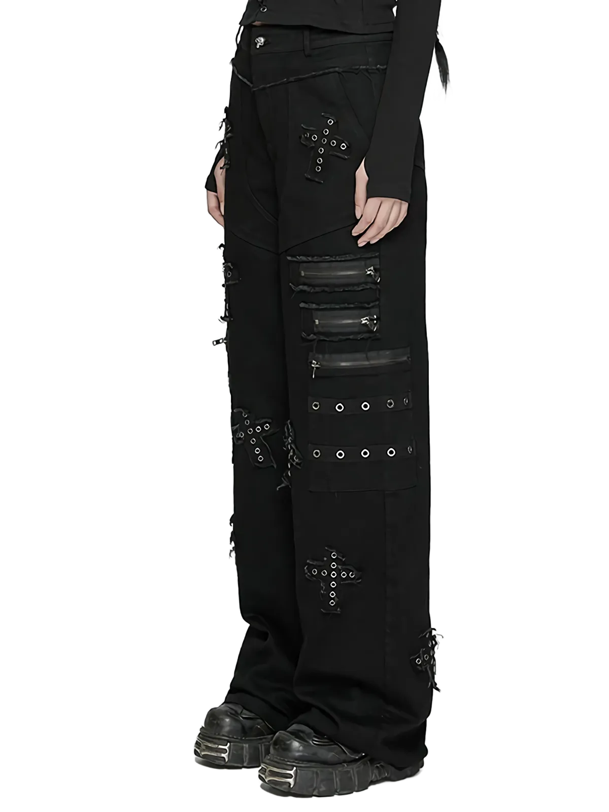 'Mori' Embroidered Tactical Cargo Pants