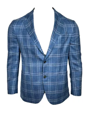 OARS & OLD IVY WOOL BLEND SOFT SPORT COAT - BLUE CHECK