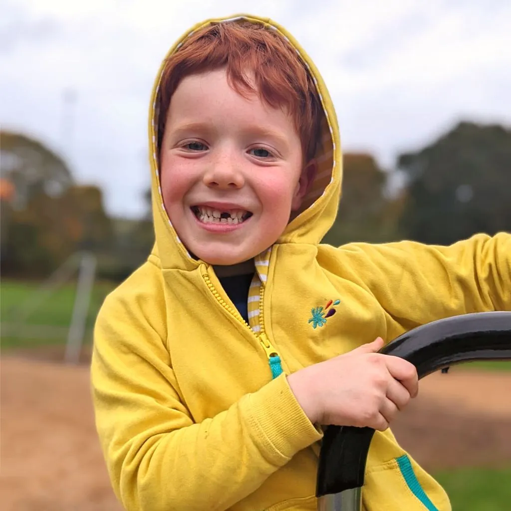 Organic Cotton Kids Yellow Zip-Up Hoodie