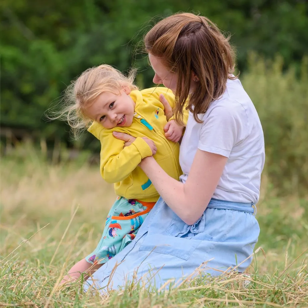 Organic Cotton Kids Yellow Zip-Up Hoodie