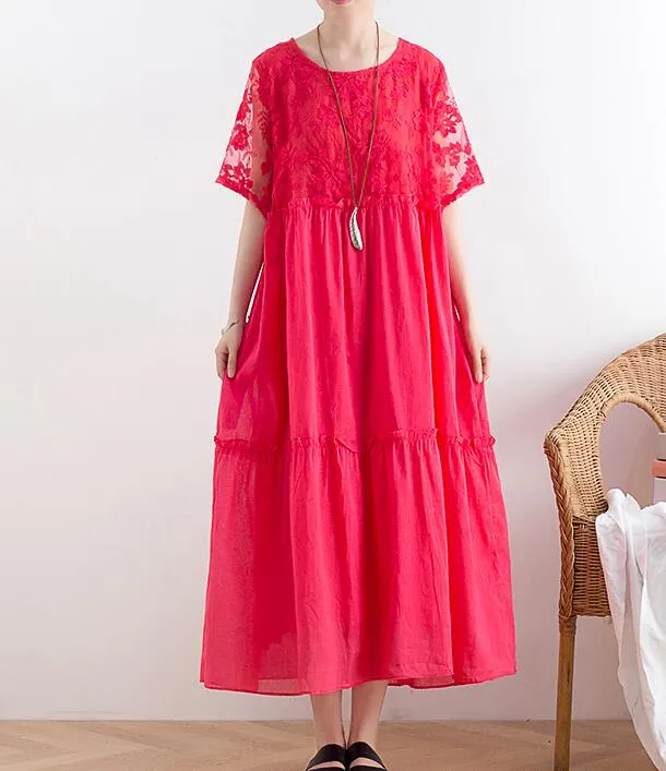 Patchwork Plus Size Women Summer Fashion Dresses AMT962328