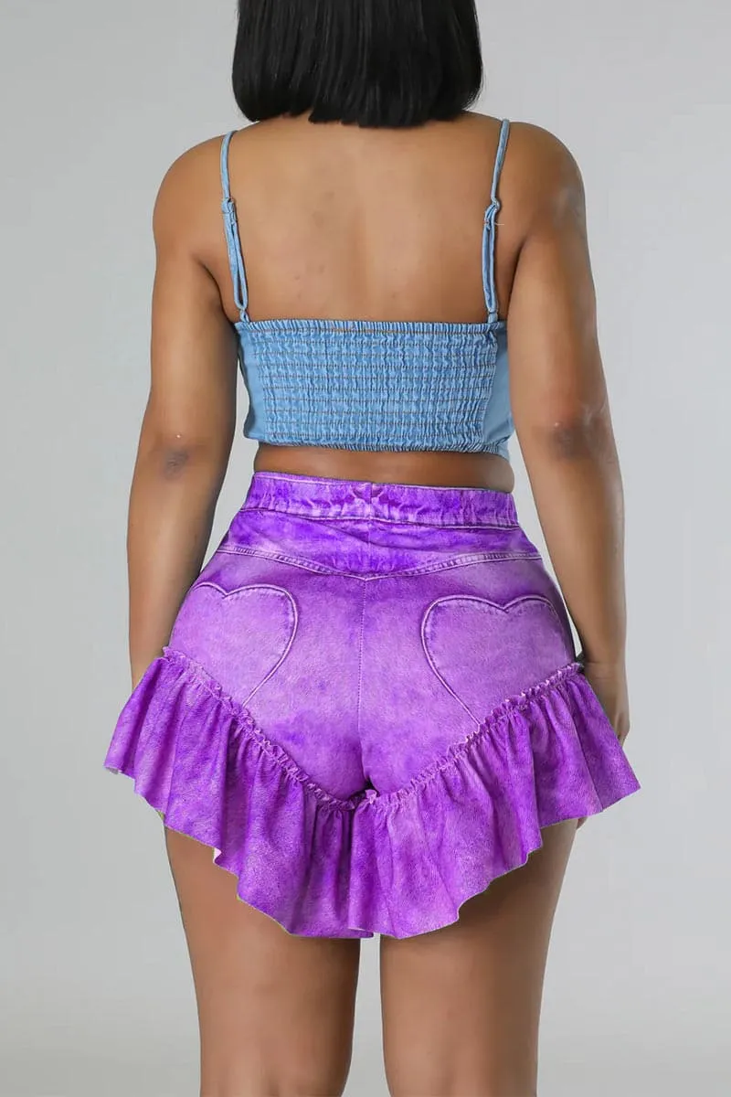 PB039 Ruffle Trim Shorts