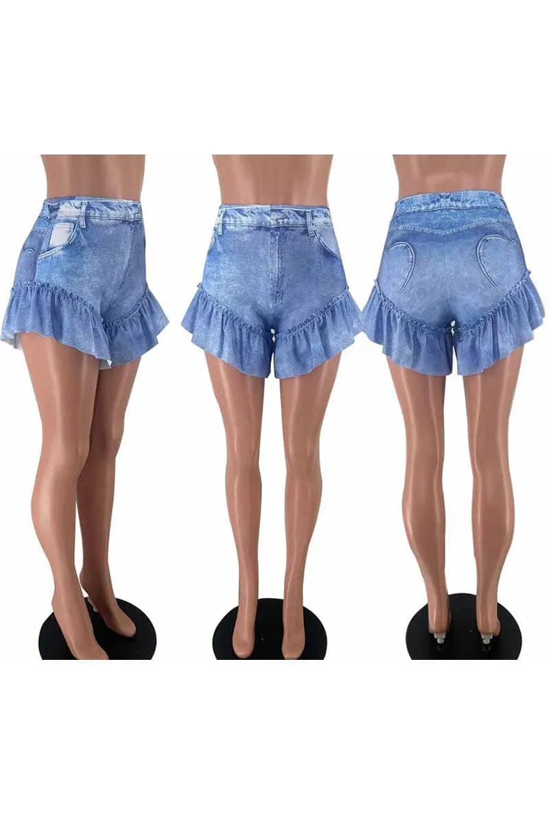 PB039 Ruffle Trim Shorts