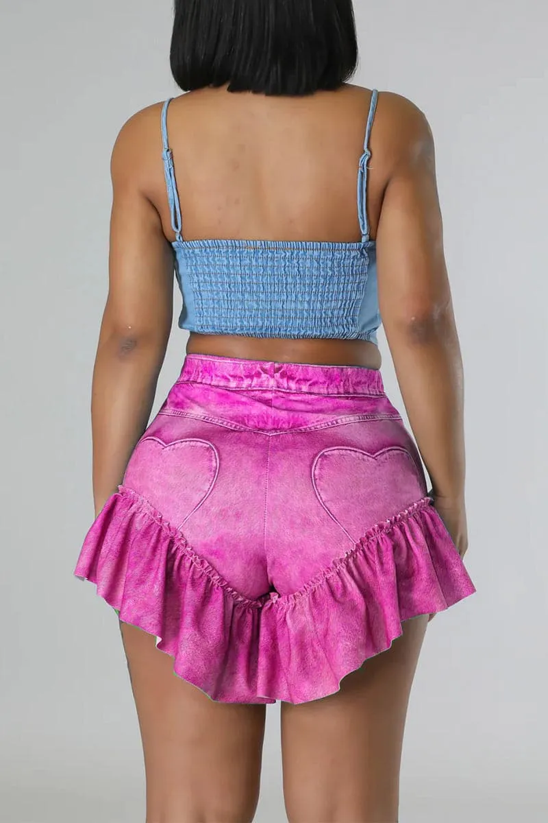 PB039 Ruffle Trim Shorts
