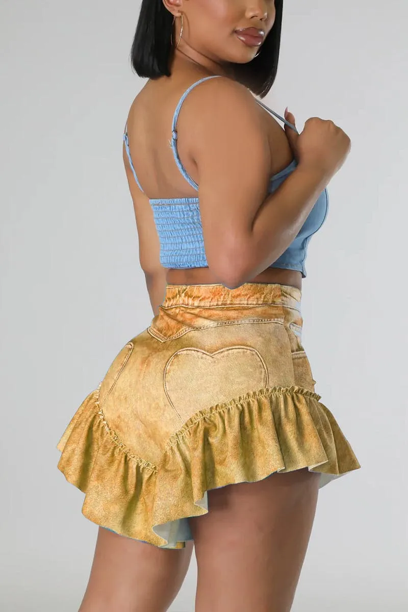 PB039 Ruffle Trim Shorts