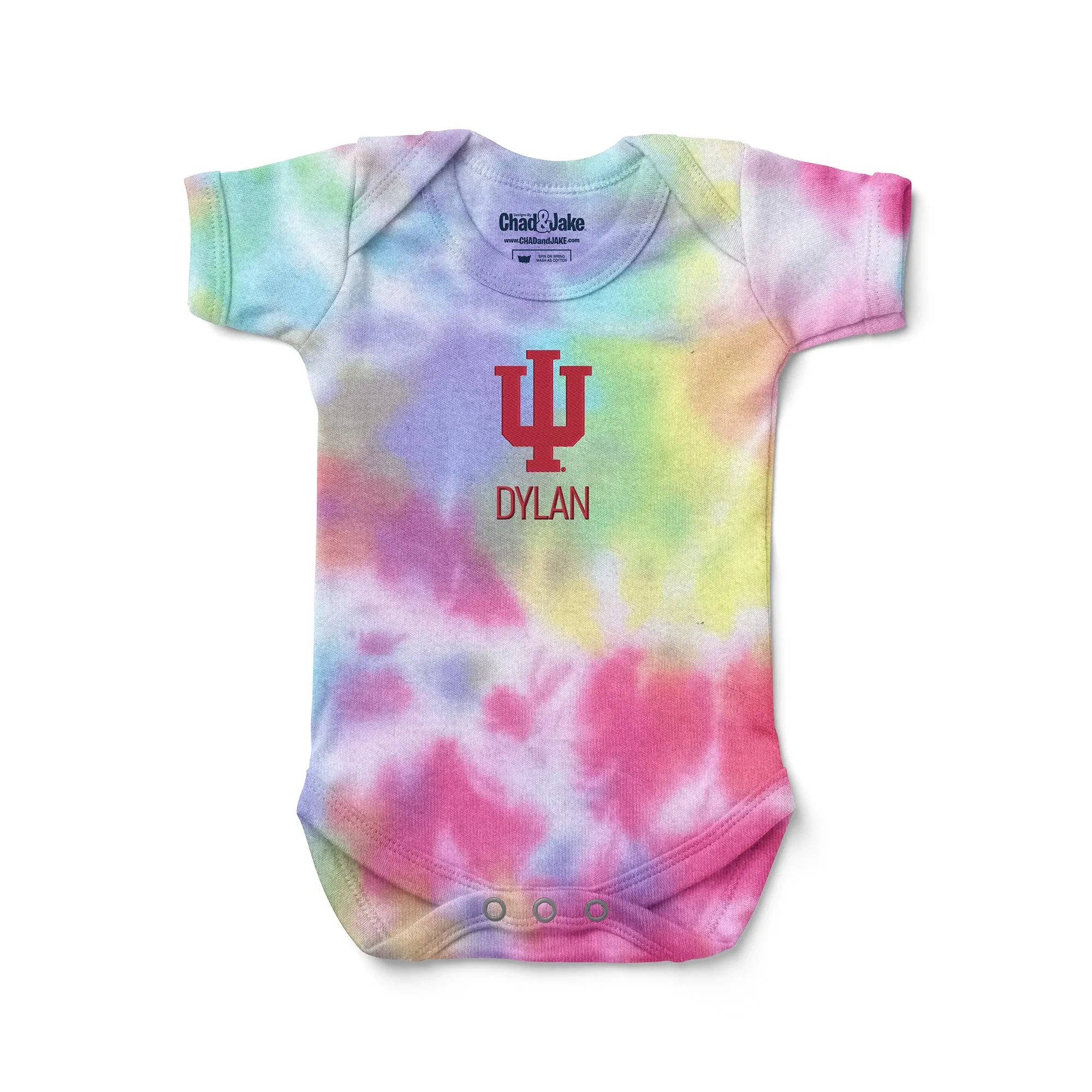 Personalized Indiana Hoosiers Tie Dye Bodysuit