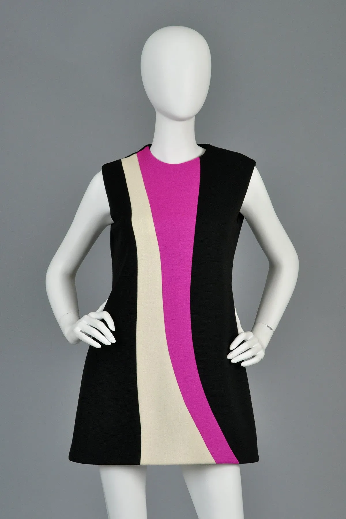 Pierre Cardin 1960s Color Blocked Tunic Dress