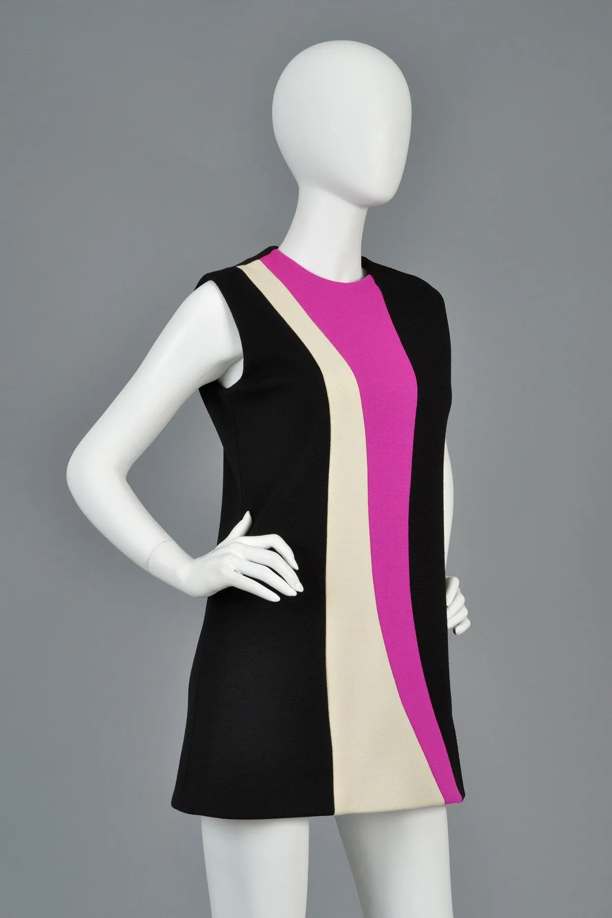 Pierre Cardin 1960s Color Blocked Tunic Dress