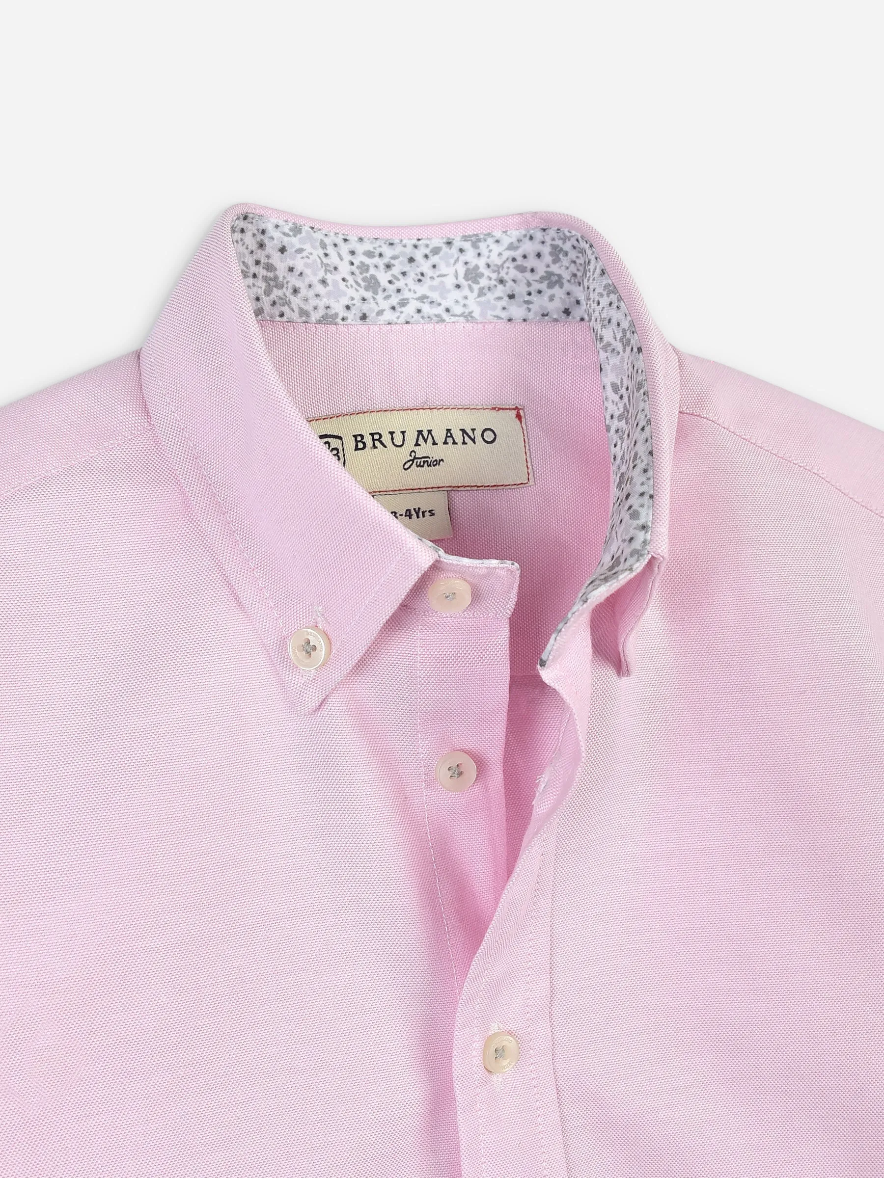 Pink Oxford Long Sleeve Casual Shirt With Detailing