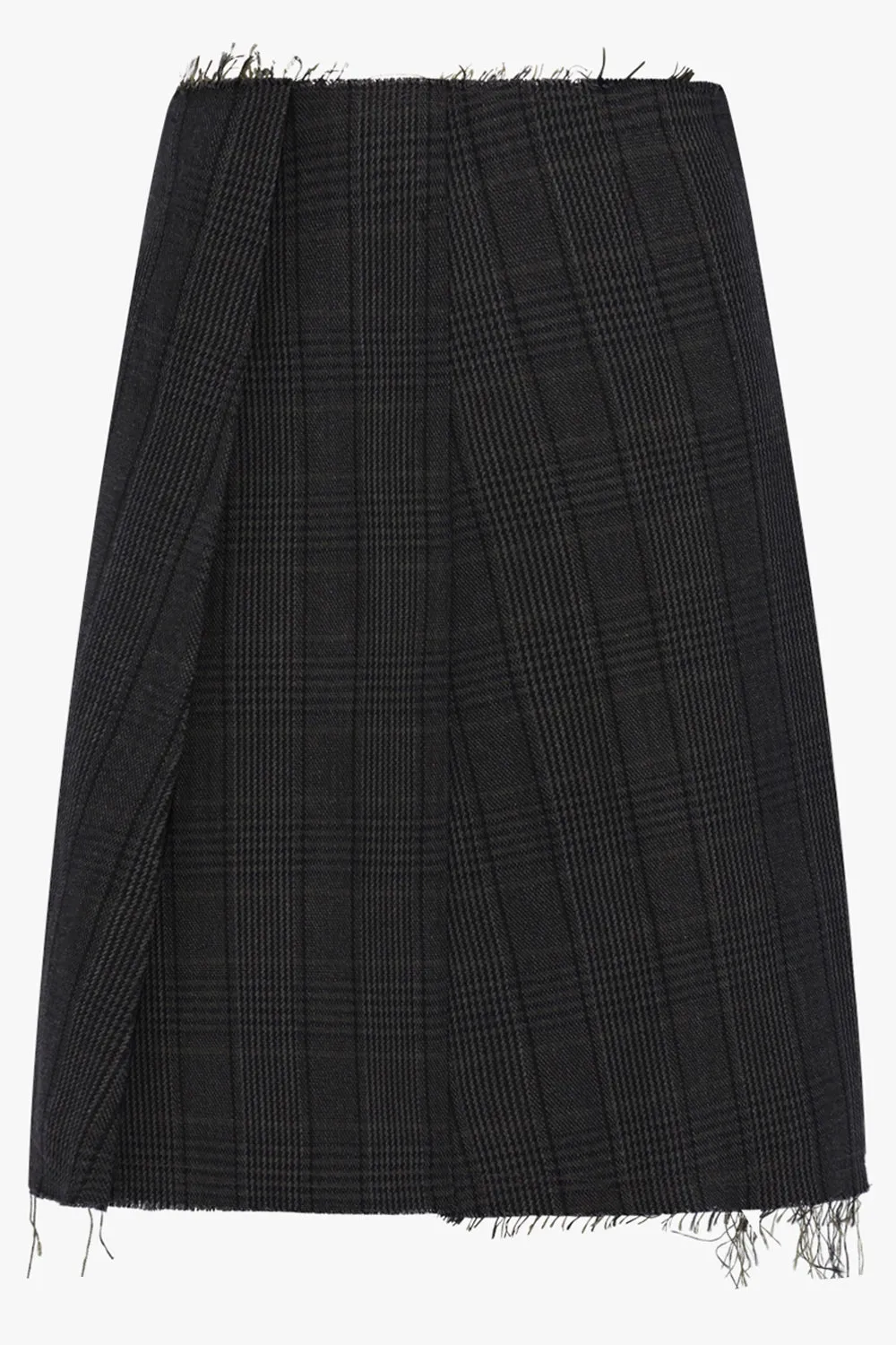 Pleated Mini Skirt in Glen Check | Charcoal