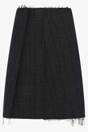 Pleated Mini Skirt in Glen Check | Charcoal