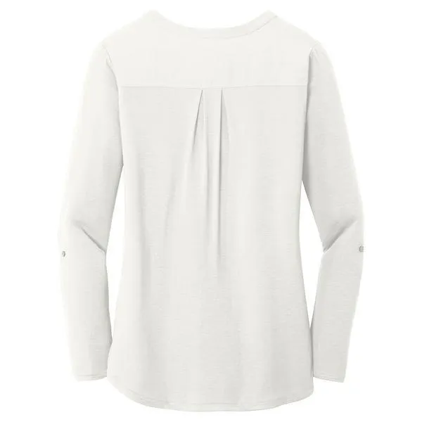 Port Authority Women's Ivory Chiffon Concept Henley Tunic