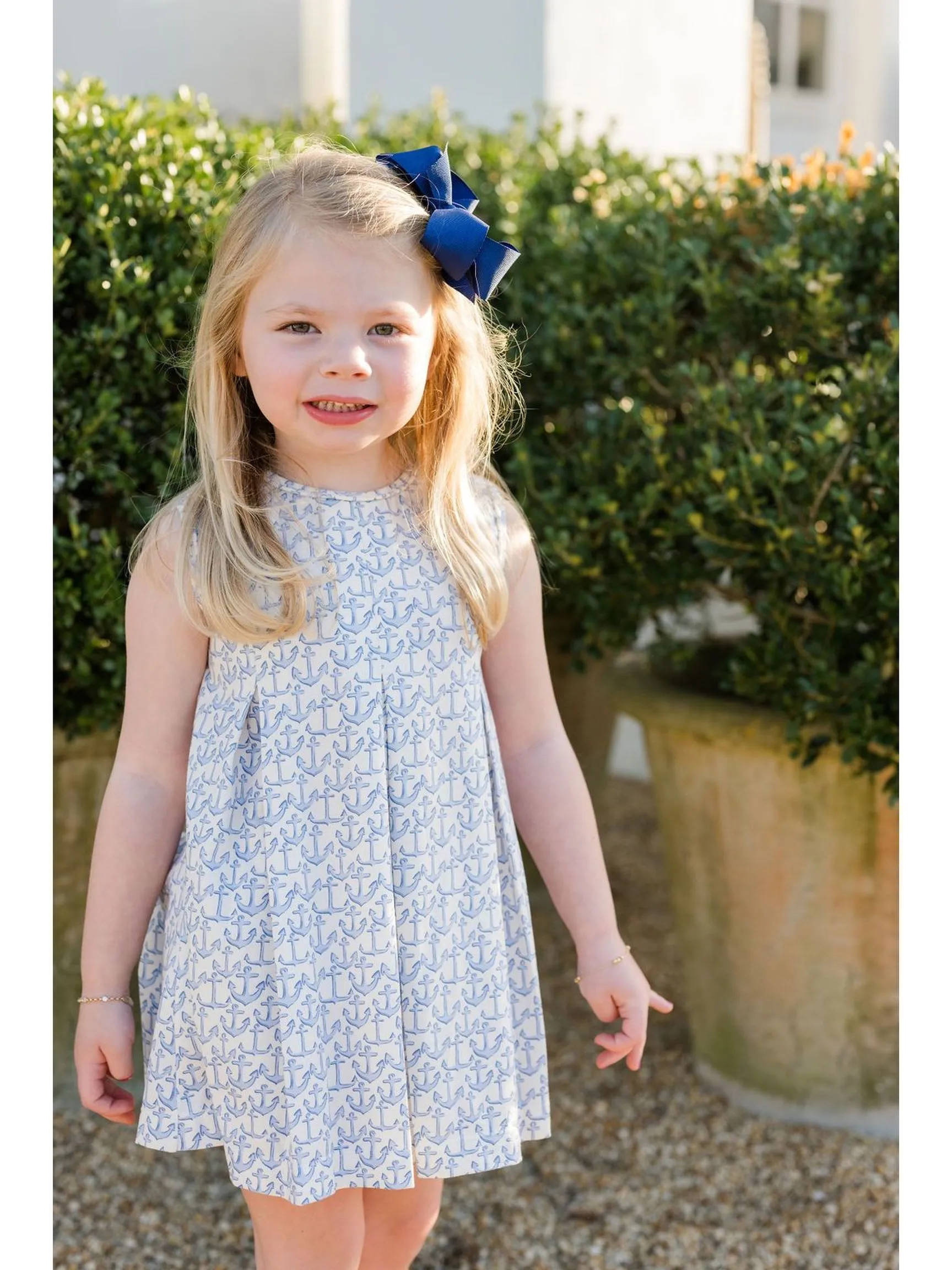 PRE-ORDER Penny Pleat Dress- Anchors Knit