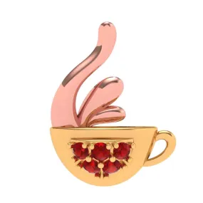 Red Crystal Studded Gold Pendant
